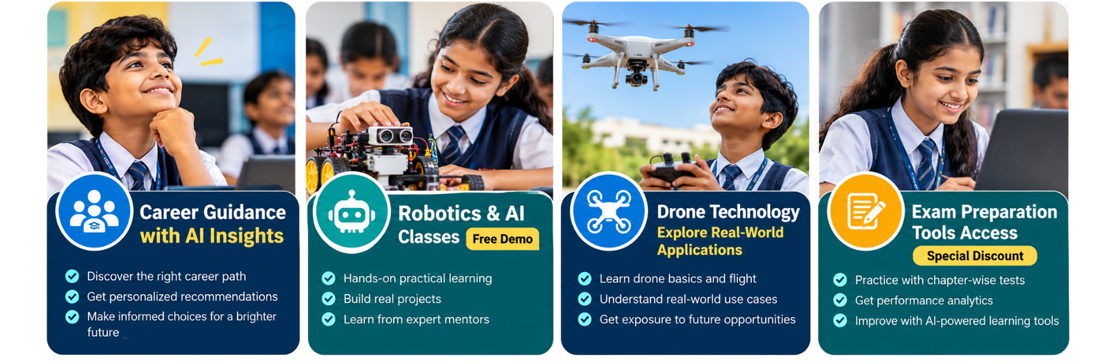 Future-Technology Classes - Career Guidance, Robotics and AI, Drone Technology, Exam Preparation Tools